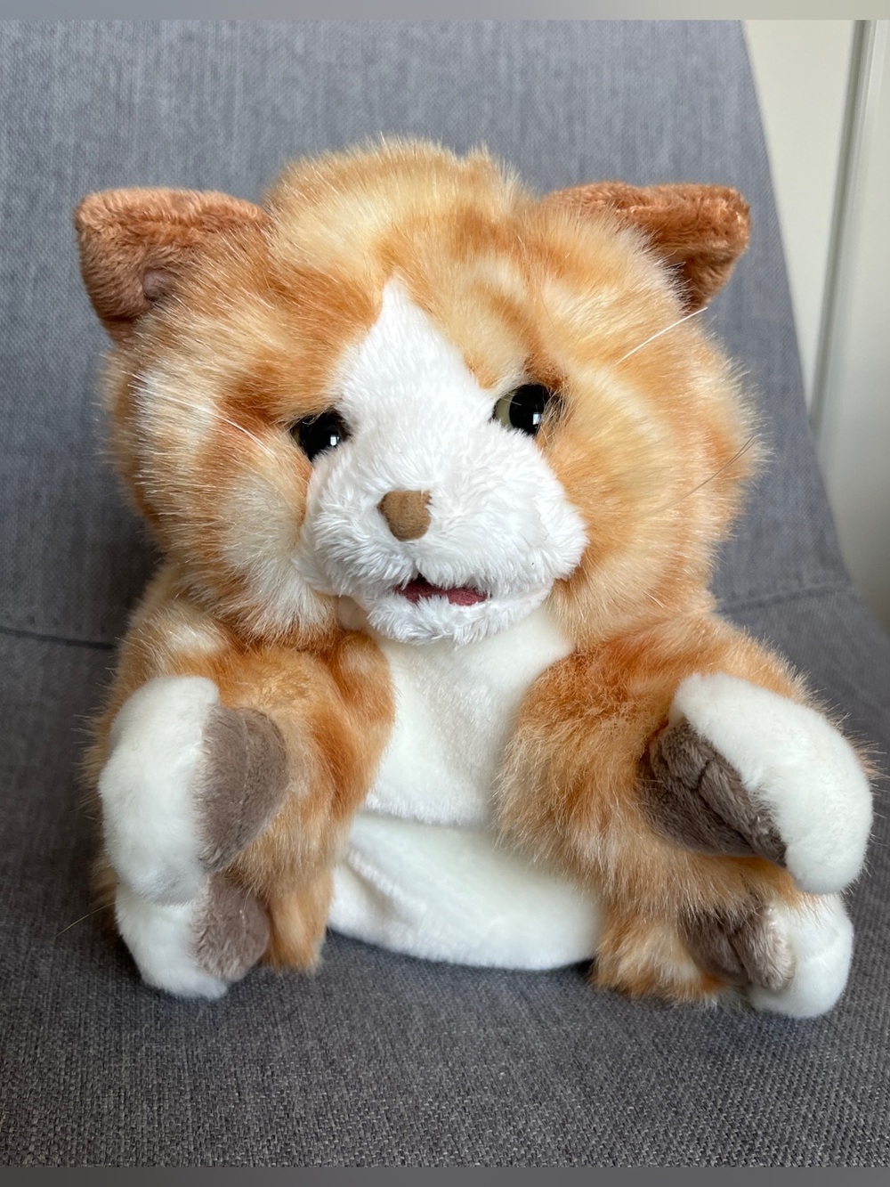 Folkmanis Orange Tabby Kitten plush hand puppet